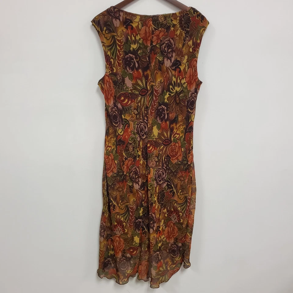 Cato Womens Y2K Forest Fairy Grunge Asymmetrical Midi Dress Size 18 Brown Artsy - Image 3 of 4