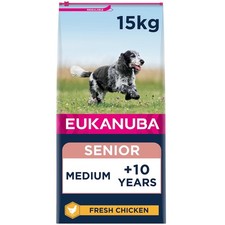 Eukanuba Complete Dry Dog Food for Senior Medium Breeds with Fresh Chicken 15 kg 5.07 per kilo