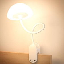 Rechargeable Clip On Lamp, Cordless Touch Control Desk Lamp with RGB White