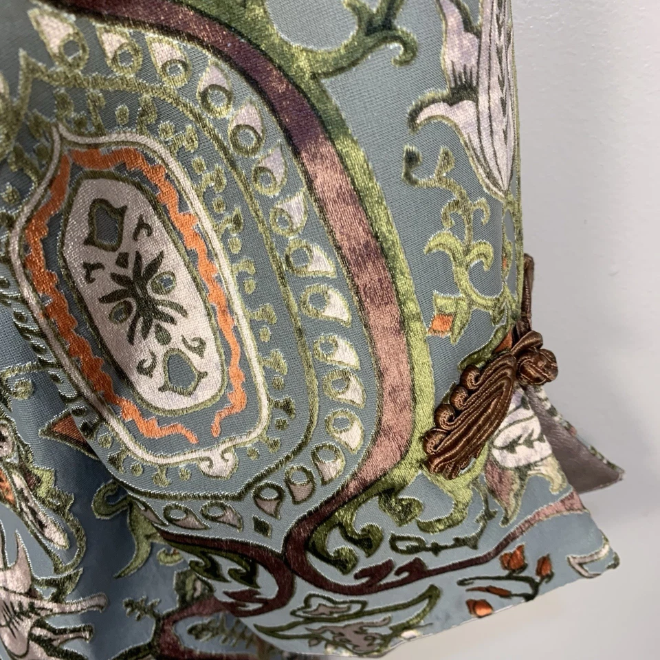 Chaqueta Larga Soft Surroundings Burnout Terciopelo Satinado Bordada Floral Paisley S Foto 3 de 4