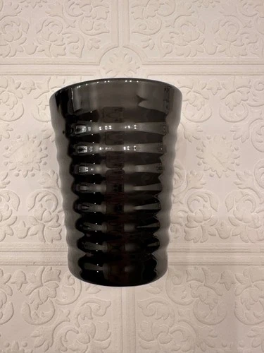 Bauer Ringware Pottery Black 6 oz 3.5 inch Vintage Juice cup tumbler California