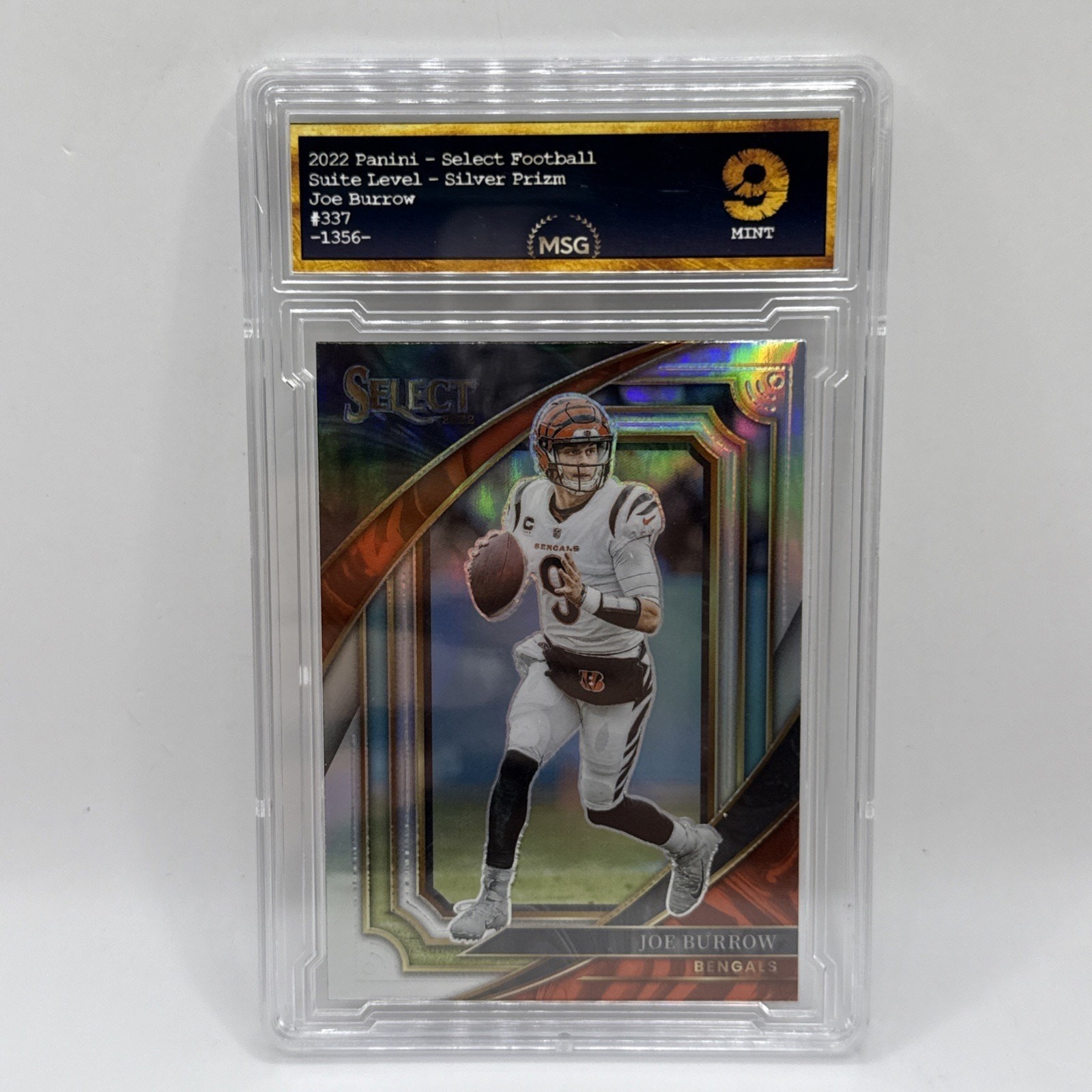 2022 Panini Select Joe Burrow #337 Suite Level Silver Prizm Graded 9 Mint