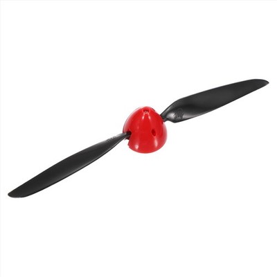 11x6 Inch RC Plane Propeller, Spinner D45xH41mm 3.17mm Motor Shaft(Black Red)