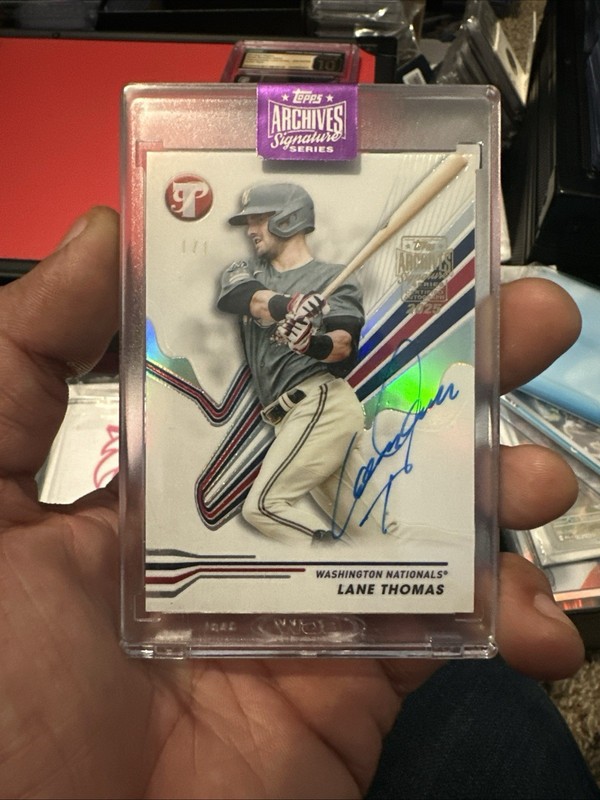 1/1 2024 Topps Archives Signature Series Lane Thomas Auto 1/1 Nationals