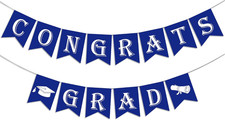 2025 Congrats Grad Banner with Graduation Cap Sign Assembled Class of 2025 Grad