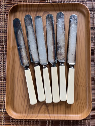 Set of 6 Celluloid Handled Knives w/ Stainless Blades by Northampton Cutlery Co. - Bild 1 von 5