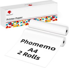 Phomemo A4 Thermal Printer Paper 2 Rolls For M832/M834 BPA Free 20 Sheets/Roll