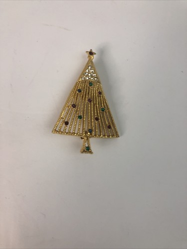 Alilang Merry Christmas Rhinestone Tree Brooch – Sparkling Holiday Pin With Czech Crystals, Festive Ornament