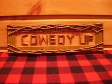Rustic Adirondack Twig and Vine Cowboy Up Sign Cabin Lodge Lake Log Cabin Ranch