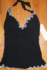 Profile GOTTEX Womens Misses BLACK Ruffle Multi Tankini SWIM Top SWIMWEAR 8