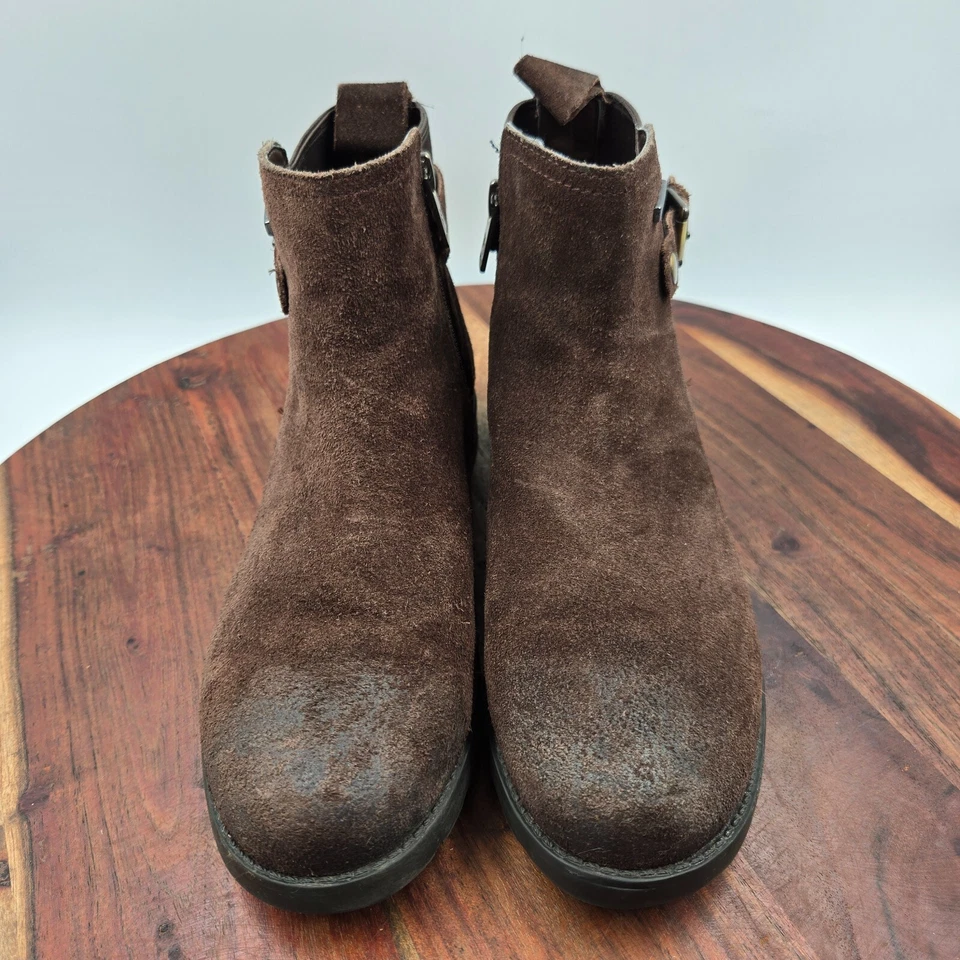 Rockport Boots Women's 6M Brown Suede Comfort Waterproof Chelsea Buckle Booties - Image 3 of 4