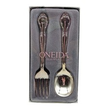 Vintage Oneida Affection 2 pc Baby set Silverplate Flatwear NOS Made in The USA