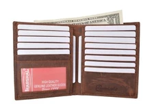 Mens RFID Blocking Vintage Leather Slim Bifold Hipster Money Credit Card Wallet