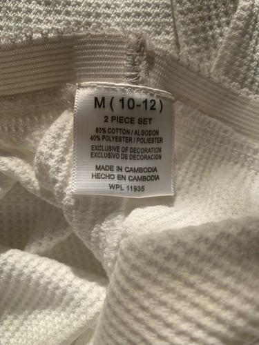 Lot of 2 Girls white thermal leggings. Size 8 and size 10-12. NWOT - Picture 2 of 4