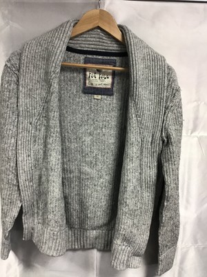 mens grey chunky knit cardigan