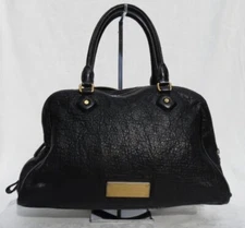 $509 MARC by MARC JACOBS Black Leather Washed Up LAUREN Satchel Purse Bag Medium