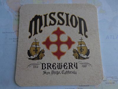 Beer Collectible Coaster ~ MISSION Brewery San Diego, CALIFORNIA Since 2007