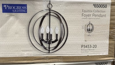 Progress Lighting Equinox 4-Light Antique Bronze Transitional Globe pedant light