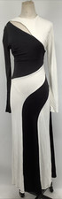 Farm rio Women's Black & White Cut-Out Long Sleeve Midi Dress Size Small