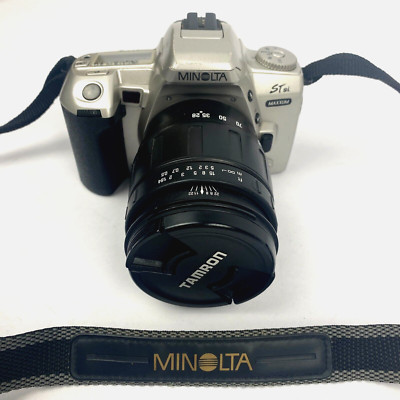 Minolta Maxxum STsi Film Camera 35mm w/ Tamron 28-105mm 1:4-5.6 Lens Strap VTG
