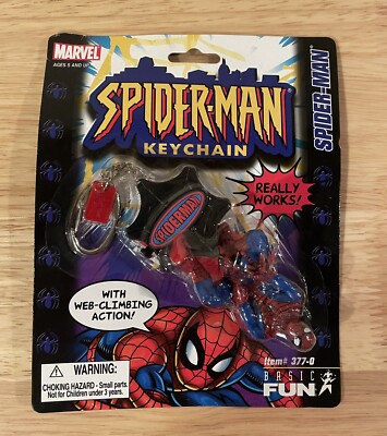 Spider-Man Keychain with Web Climbing Action - Vintage 2000