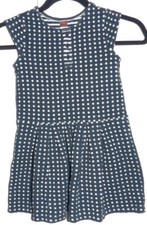 EUC Youth Girl's Size 6 Years Tea Collection Navy Blue Polka Dot Knit Dress