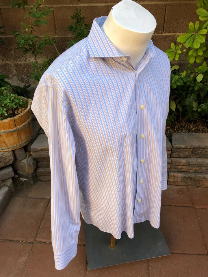 Birmania Bibas Hombre Manga Larga Calce Ajustado Camisa Talla 161/2 34-35 Foto 3 de 4