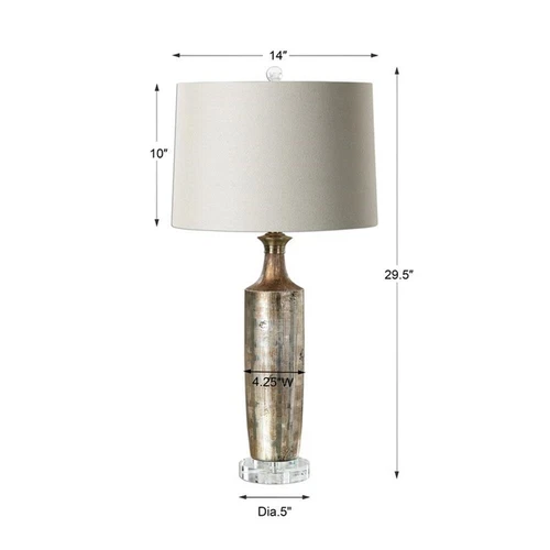 Uttermost Valdieri Contemporary Crystal and Metal Lamp in Bronze/Beige - Picture 4 of 4
