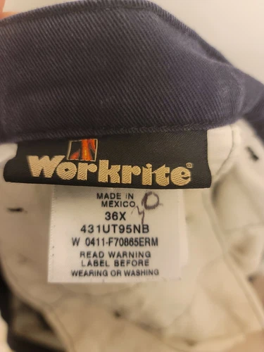 workrite fr pants blue 38x30  image 7