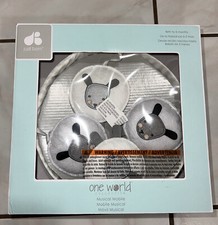 Just Born One World Musical Mobile Brahm's Lullaby Counting Sheep Gray/White