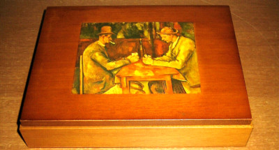 Schachtel Kartenetui LEER aus Negro Holz Mod. STRESA Cezanne - Vintage