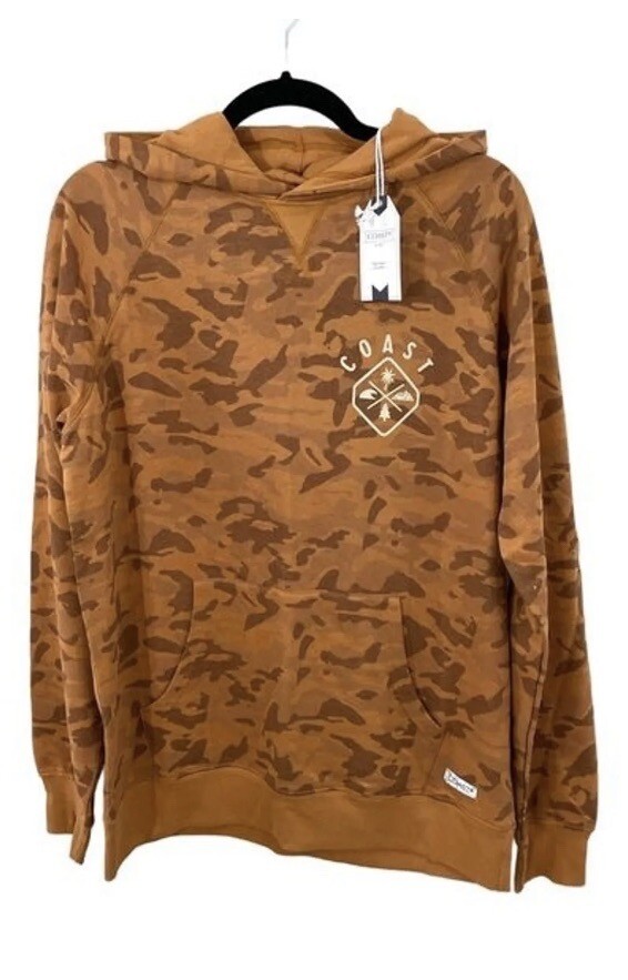 NWT Coast Men's Beaufort Camo Hoodie Sweatshirt in Chestnut Sizes L XL XXL