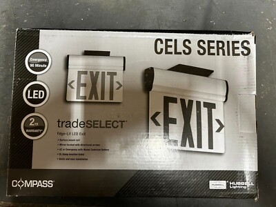 HUBBELL SURFACE MOUNT EDGE LIT LED EXIT SIGN # CELS1RNE