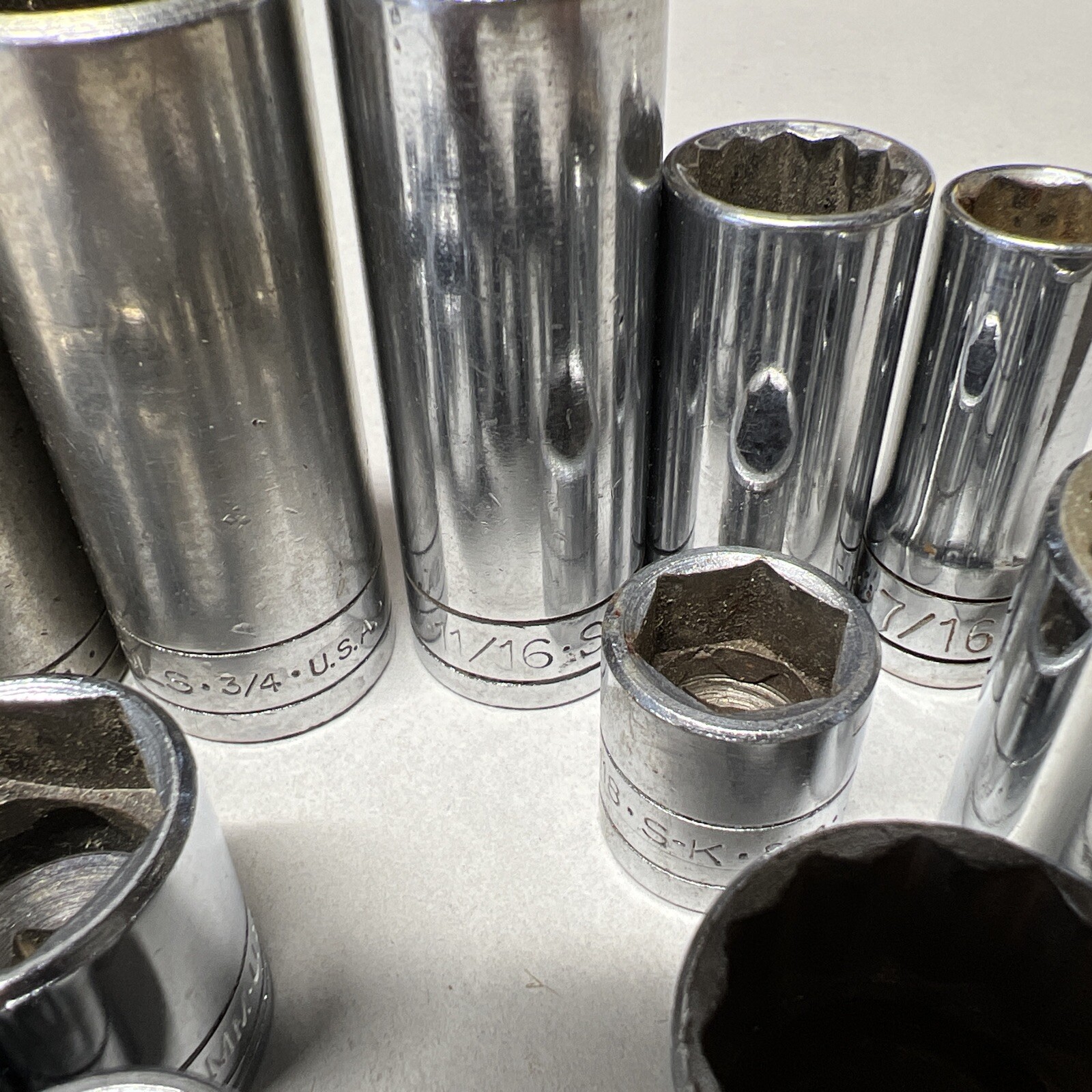 22 SK Sockets One 1/2" Drive SAE & Metric 19 3/8 Drive 2 1/4 Dr Deep