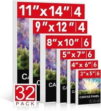 Paquete de 32 tableros de lienzo para pintar, suministros de arte, lienzo.neuvo.