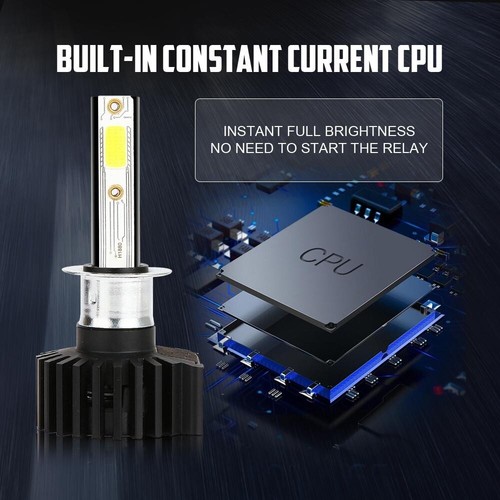 H1 LED Headlight Bulb Kit 2200W 330000LM High Beam Fog Light 6000K Super White - Picture 6 of 12
