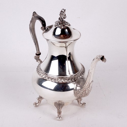 Vintage Sheridan Silver Co Silver on Copper Coffee Pot Footed Hinged Lid 11-1/2" - Photo 8/12