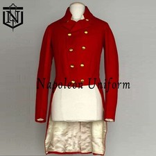 19th century Tailcoat, Men's Red wool Regency Tailcoat Flannel Officer Tailcoat