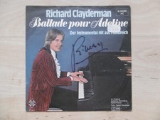 Richard Clayderman autograph signed 18x18 cm single "ballad pour Adeline"