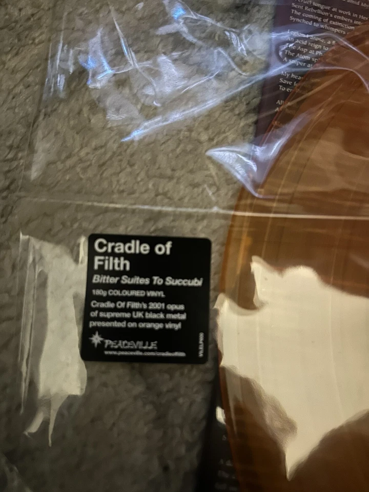 Cradle Of Filth ‘Bitter Suites To Succubi’ Orange Vinyl Lp. New .2016 Peaceville - Image 3 of 4