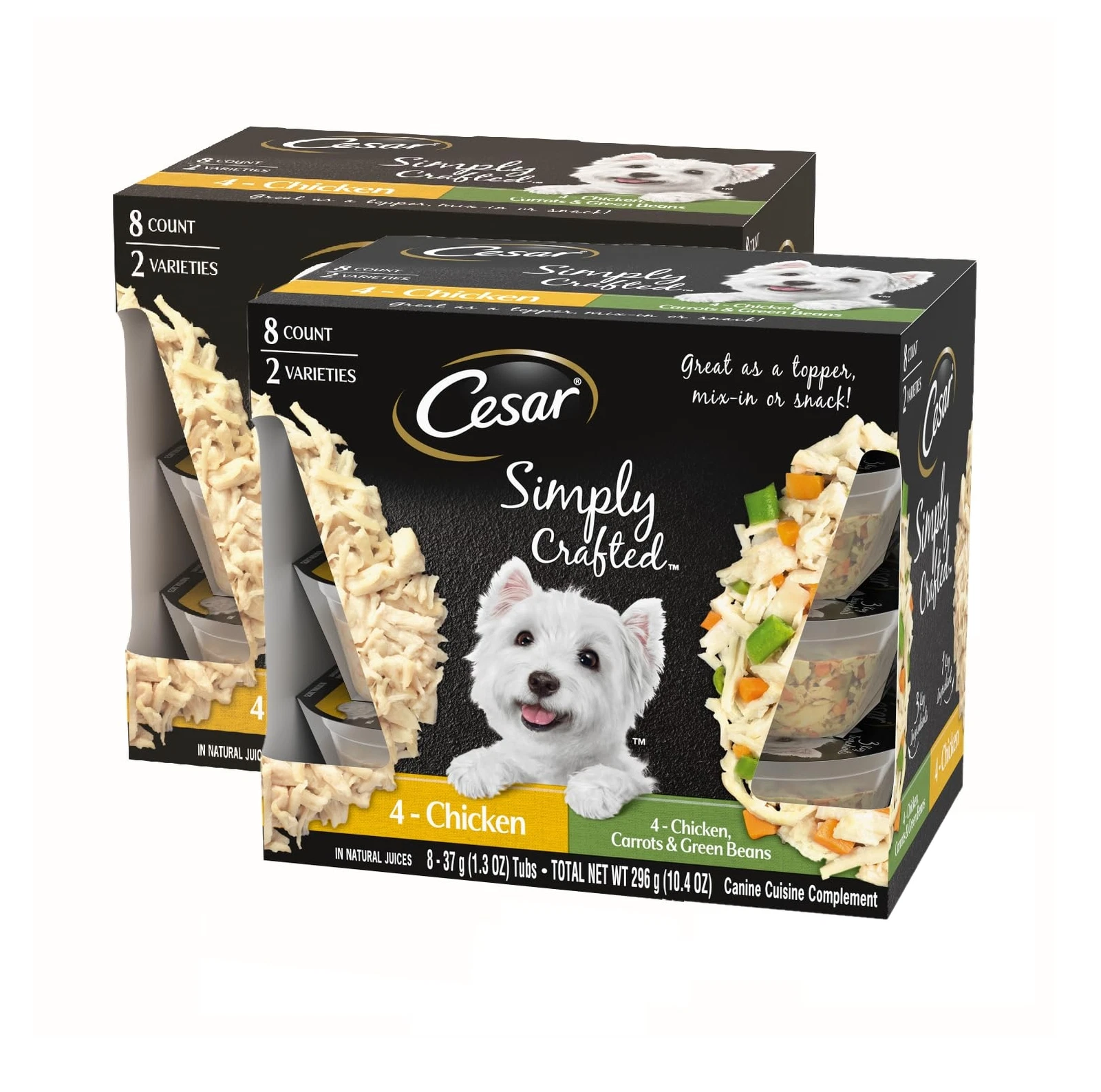 Cesar Simply Crafted Chicken Variety Pack Adult Dog Meal Toppers 8 Count