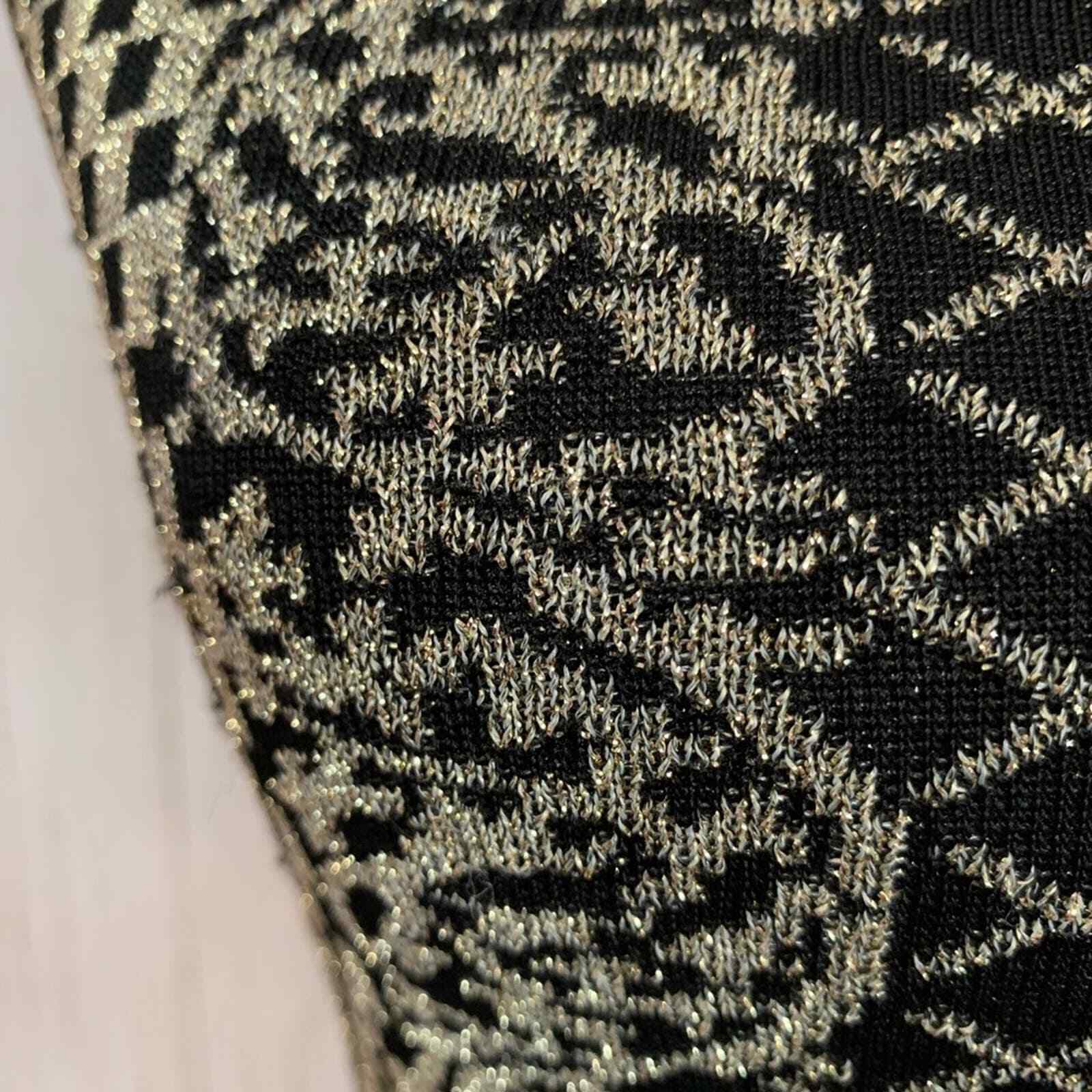 Parker Candice black and gold metallic knit dress… - image 7