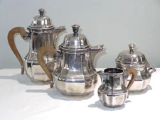 Christofle Silverplate 4 Pc Coffee Teapot Set Gallia