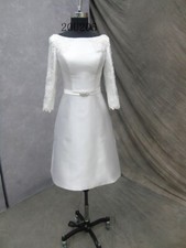 HBH Brautmode I Einzelstück Brautkleid zeitlos Standesamt Mikado bestickt Gr.32