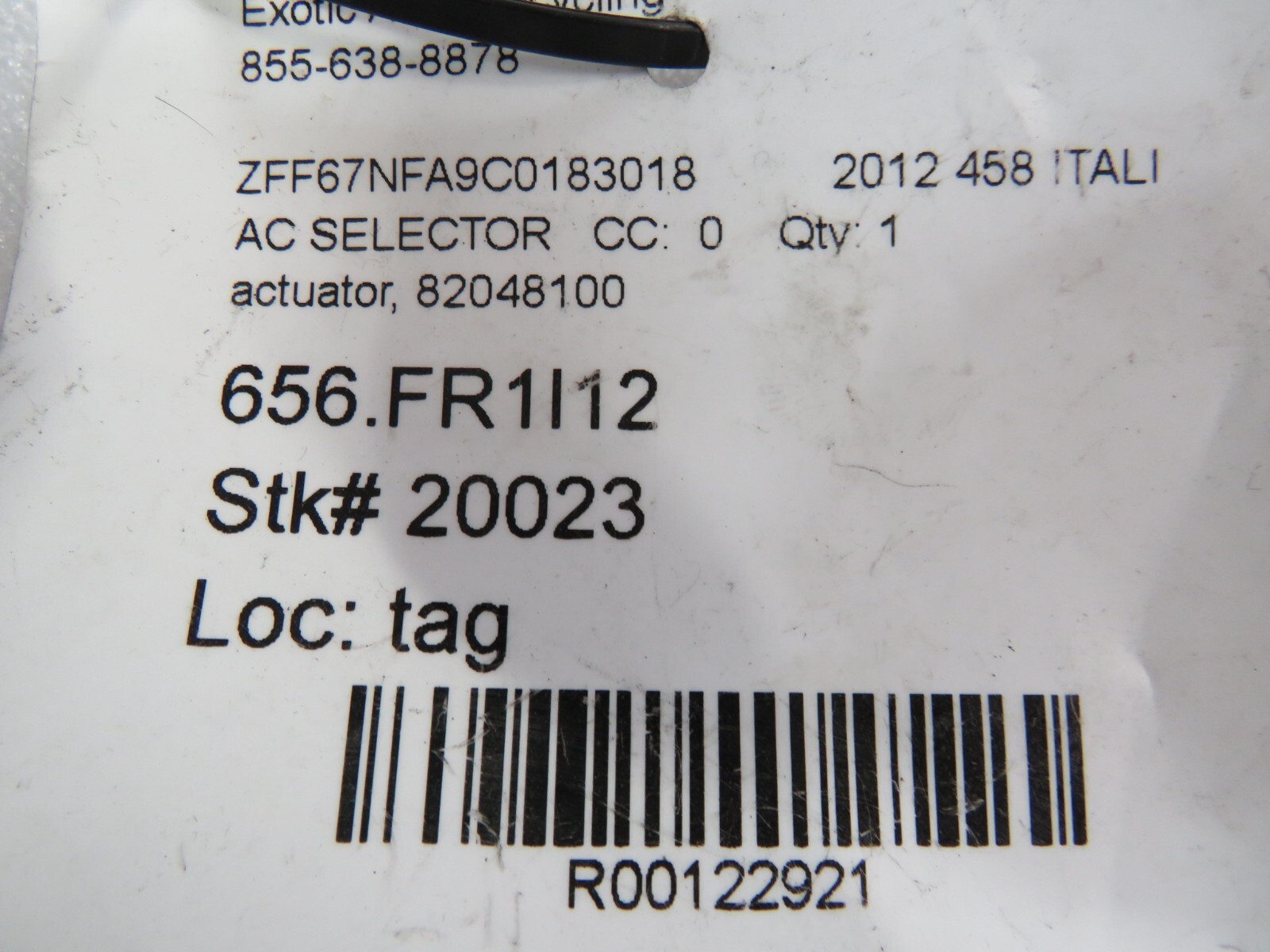 Ferrari 458 Italia, 488, FF, California, Actuator, Used, P/N 82048100