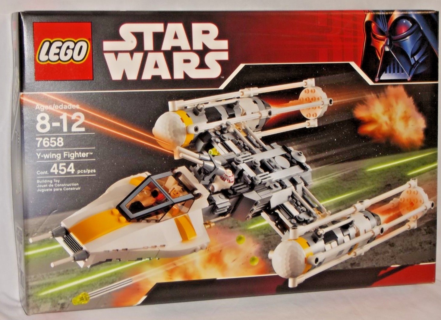 SEALED 7658 LEGO Star Wars Y-WING FIGHTER Space Vehicle Pilot Droid 454 pc Set !