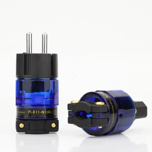 HIFI Audio EU Schuko IEC Power Plug Rhodium Plated Connector for AMP CD player - Picture 2 of 6