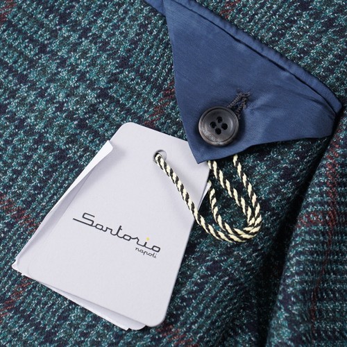 Sartorio by Kiton Green Check Soft-Woven Wool-Silk Sport Coat 38R (Eu 48) NWT - Picture 9 of 10