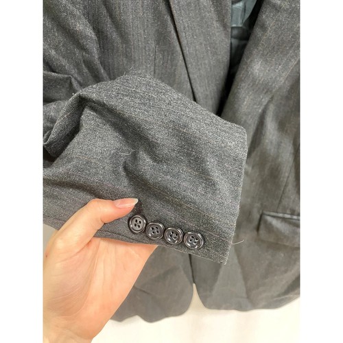 BURBERRY SAKS 5TH AVE Herringbone Pure Wool Sport Coat Two Button Gray Men's - Picture 4 of 17