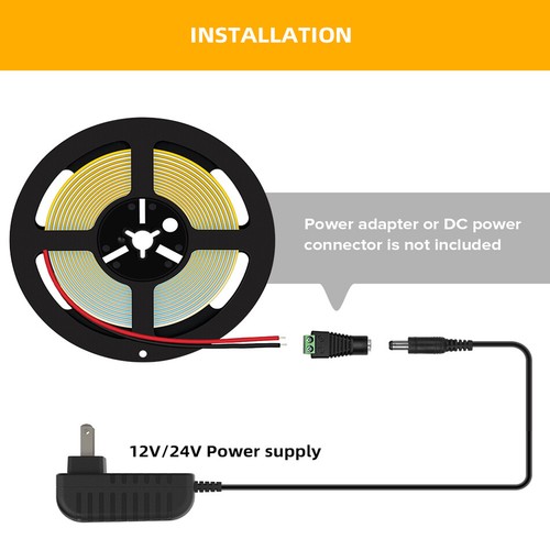 DC12V Double Row COB LED stirp DC24V High Density Flexible Tape RA90 3000K 6500K - Picture 7 of 7